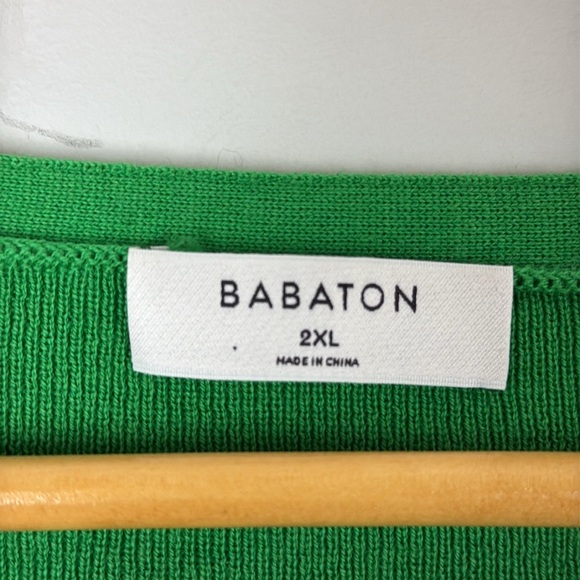 Aritzia Babaton Georgia Cardigan Sweater in Gloss Green Size 2XL - Picture 3 of 7